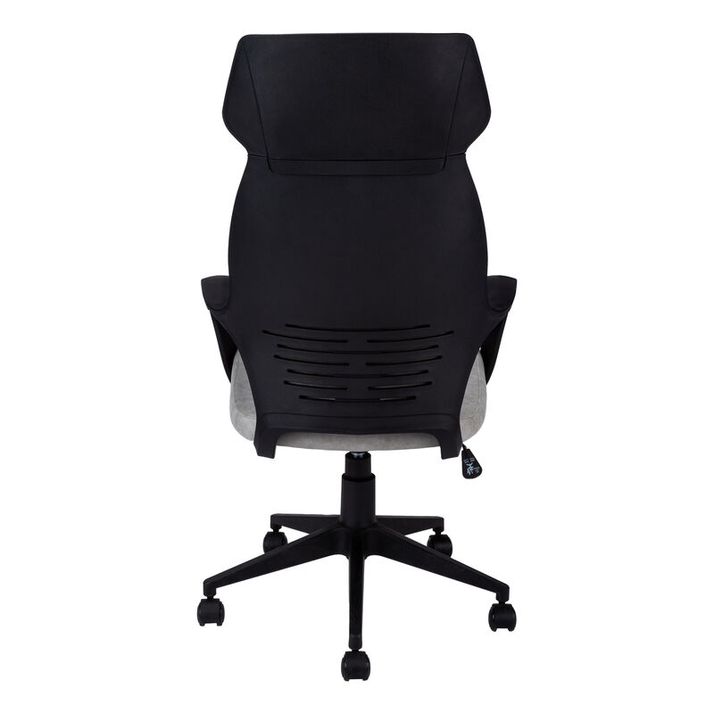 Monarch Specialties I 7250 Office Chair, Adjustable Height, Swivel, Ergonomic, Armrests, Computer Desk, Work, Metal, Fabric, Grey, Black, Contemporary, Modern