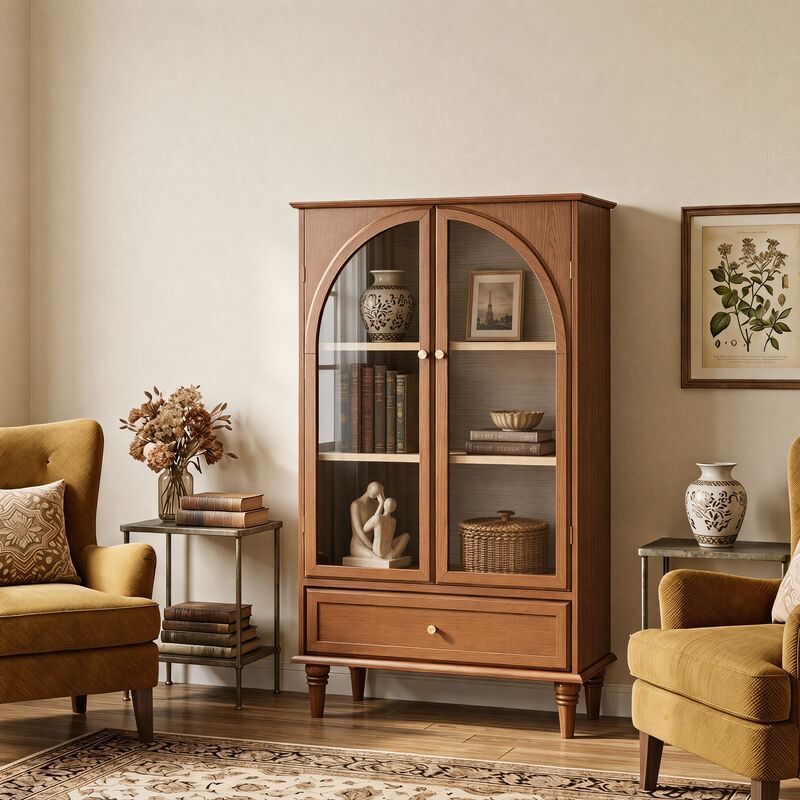 Swulu Arched Glass Accent Cabinet image number 3
