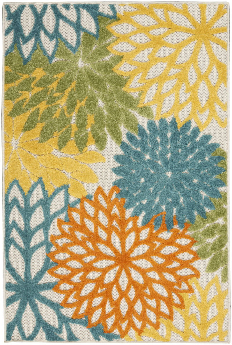 HomeRoots Floral Indoor Outdoor Area Rug image number 0