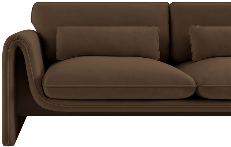 Meridian Furniture Sloan Brown Velvet Fabric Sofa image number 9