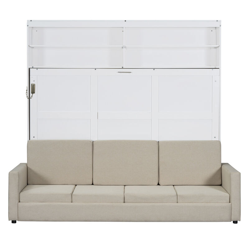 Whisen Queen Size Murphy Bed Wall Bed with Sofa