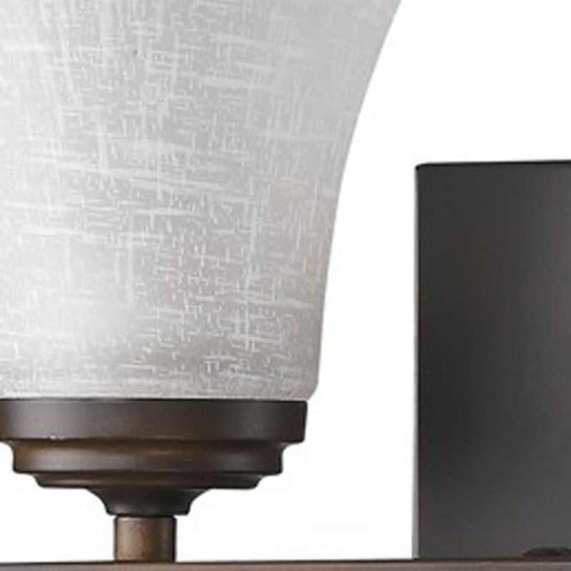 Hivvago Two Light Bronze Wall Light with Tapered Glass Shade