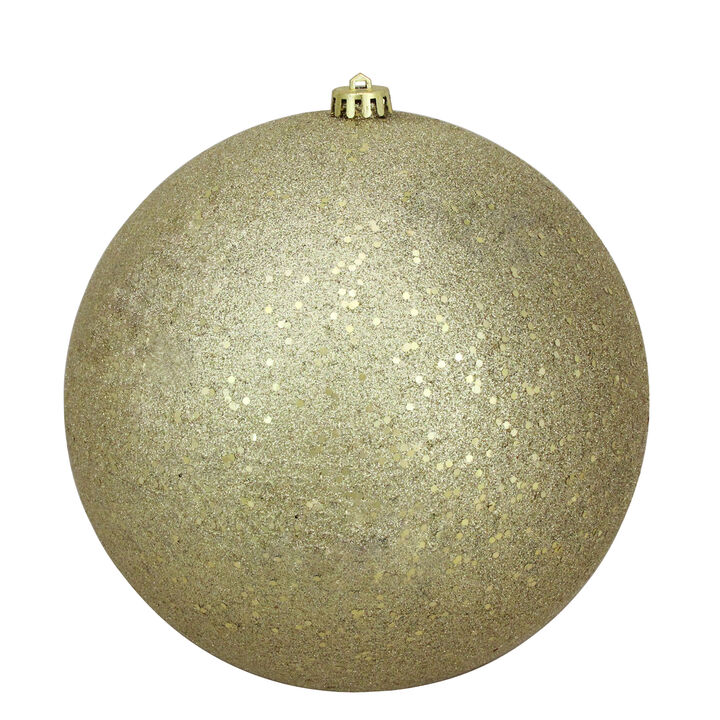 Gold Holographic Glitter Shatterproof Christmas Ball Ornament 10" (250mm)