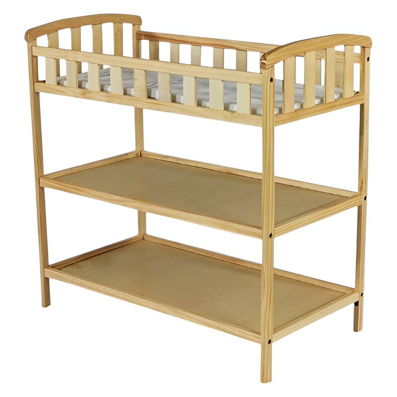 Wooden Baby Furniture Changing Table with Safety Rail and Storage