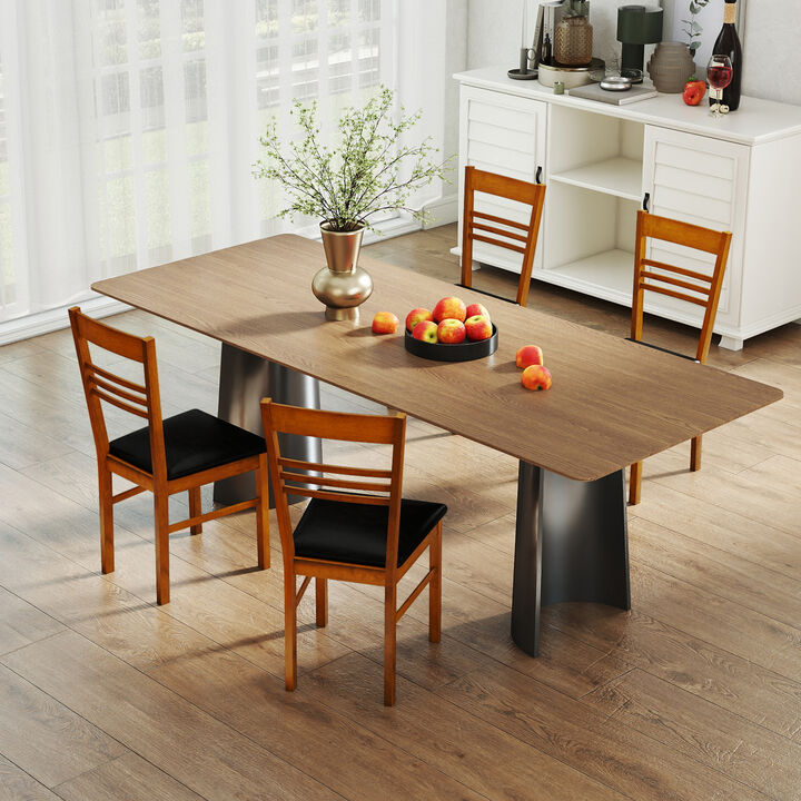 Modern Dining Chairs Set of 4 with Rubber Wood Frame for Home