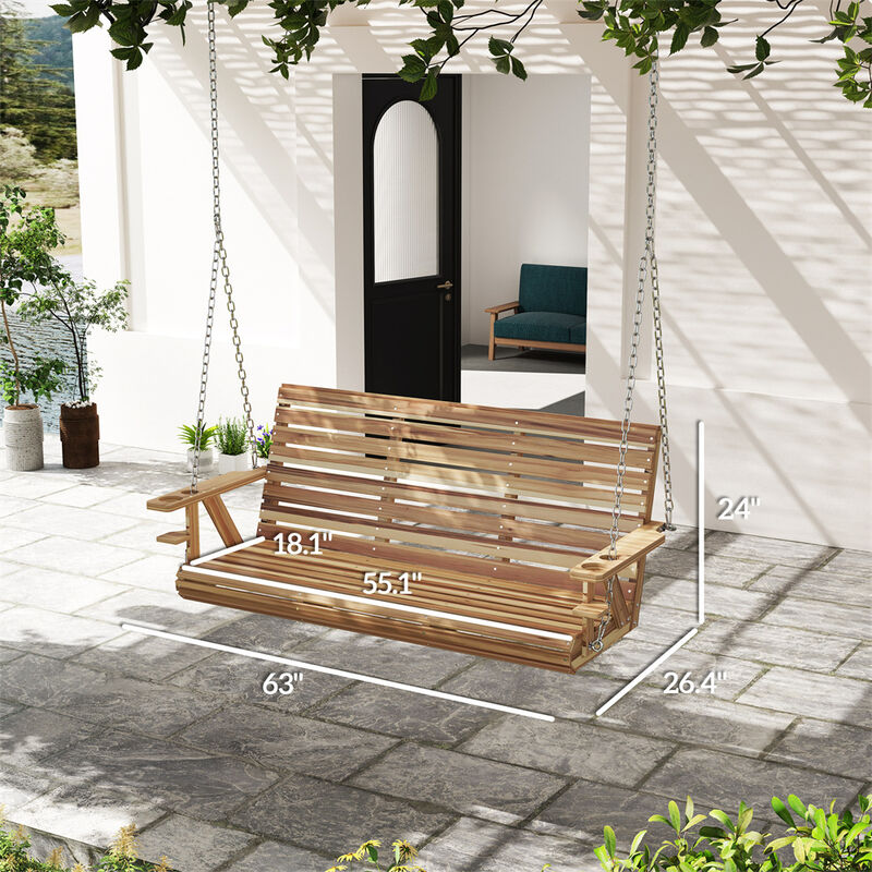 Weatherproof Outdoor Patio Swing &ndash; Freestanding Bench for Garden or Lawn image number 2