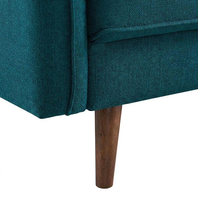 Fabric-Upholstered Small Loveseat Sofa for Bedroom and Living Room, Teal image number 6