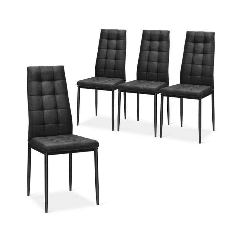 Hivvago Set of 4 Fabric Dining Chairs Set with Upholstered Cushion and High Back image number 0
