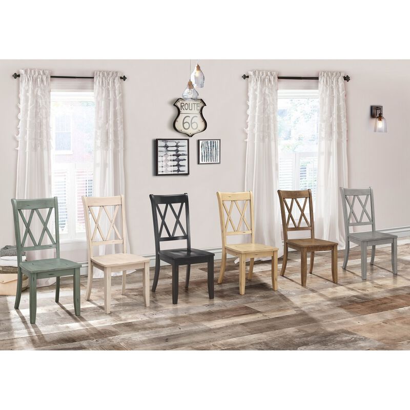 Streamdale Transitional Gray Side Chairs Set, Double-X Design image number 5