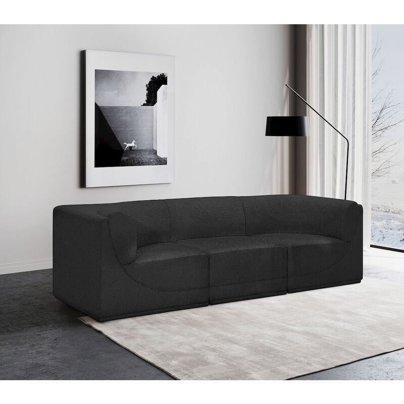 Meridian Furniture Ollie Black Boucle Fabric Modular Sofa