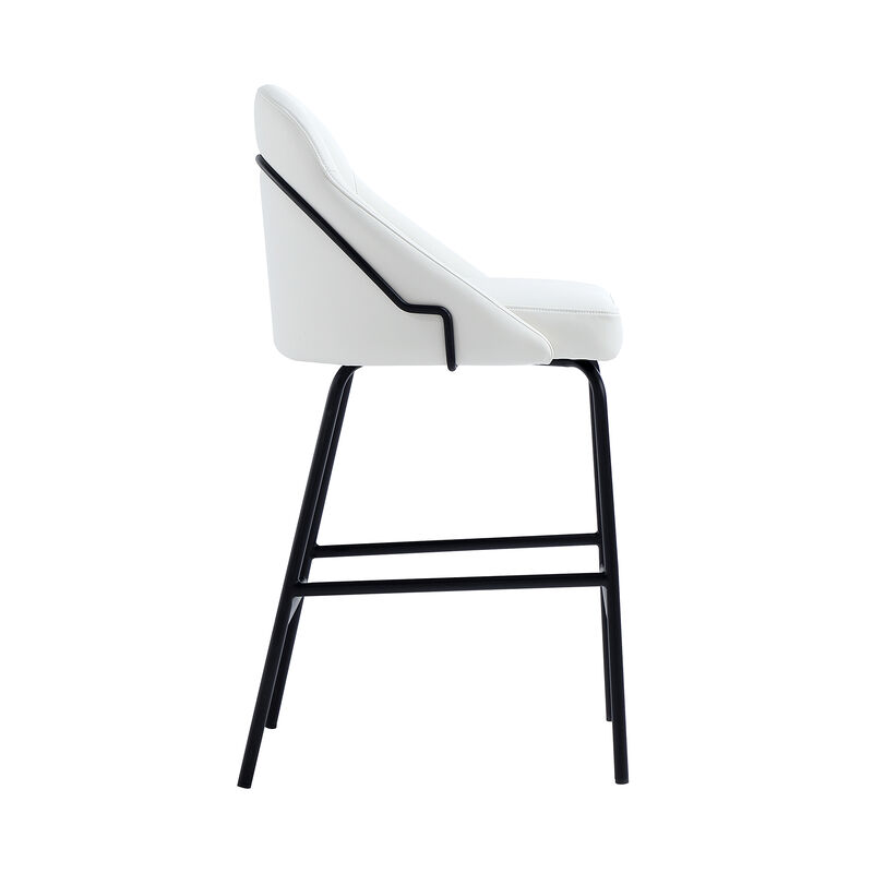 Gracie Counter Stools in White and Black (Set of 3)