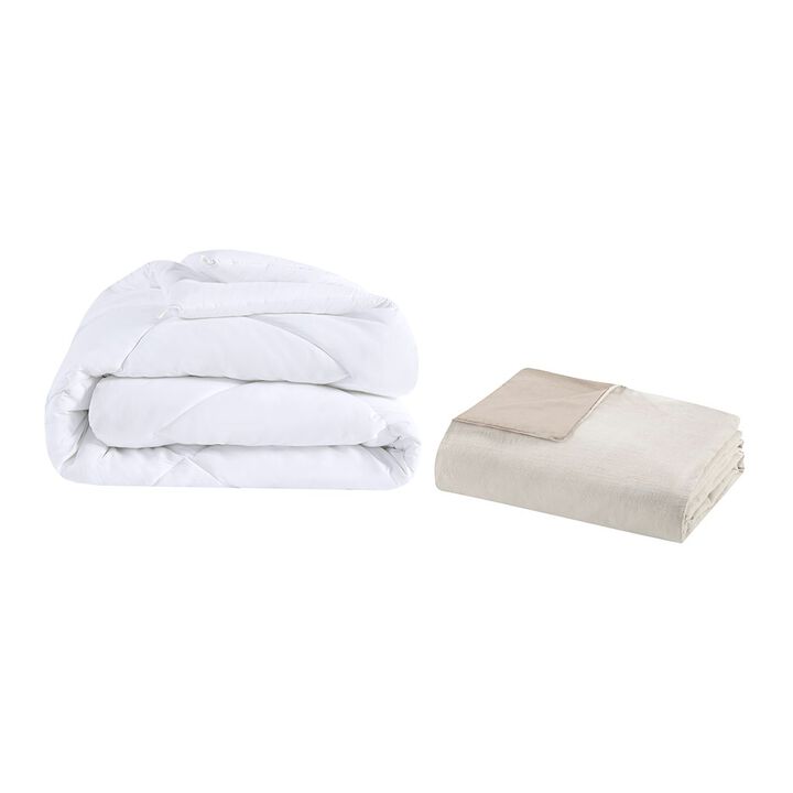 Gracie Mills Jennings Modern Farmhouse Organic Cotton Comforter Cover Set with Removable Insert
