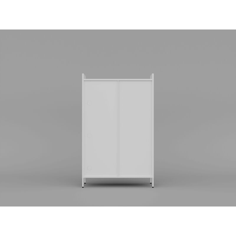 White 3-Tier Buffet Cabinet: Detachable, Folding Mesh Doors, Sturdy Steel Construction with Excellent Load-Bearing Capacity