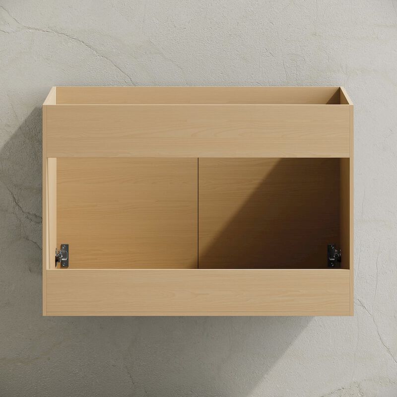 St. Tropez 30" Wall-Mounted Bathroom Vanity Cabinet without Top in Natural Oak image number 4