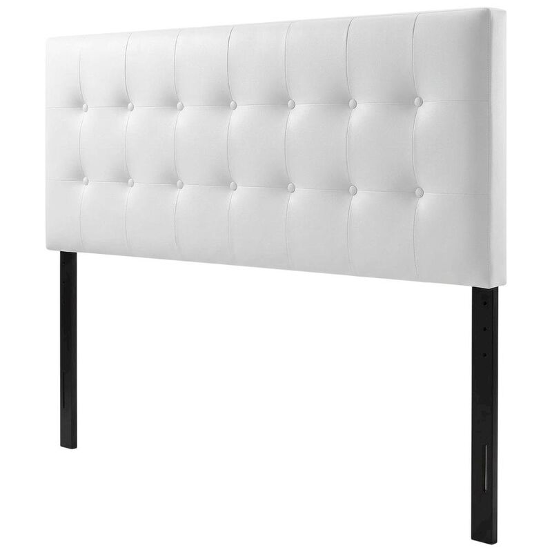 Vinyl-Upholstered King Headboard Only with Padded Panel, Stand-Alone, White image number 2