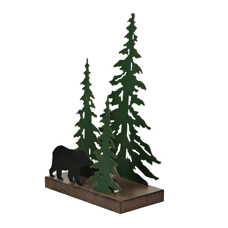 Rustic Metal Black Bear Forest Accent Lamp Decorative Woodland Cabin Home Decor image number 2