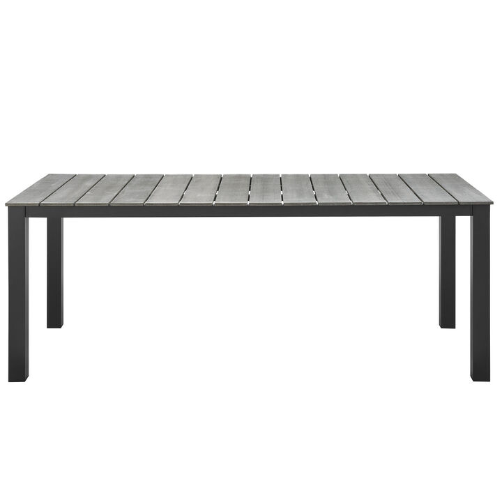 Modway - Maine 80" Outdoor Patio Dining Table Brown Gray