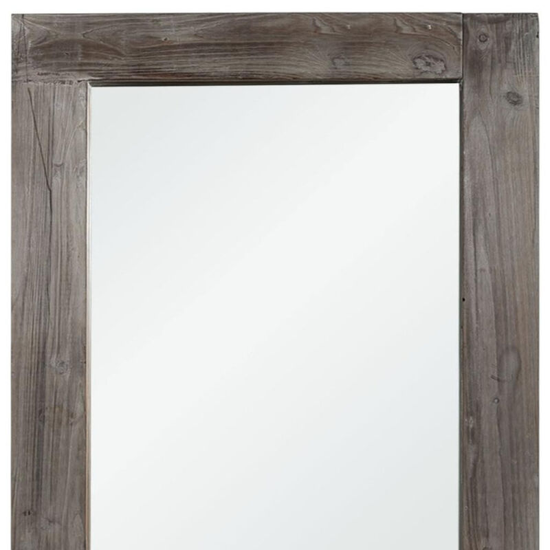 HomeRoots 71" Charcoal Solid Wood Framed Full Length Mirror image number 4
