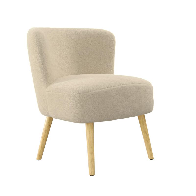 Elisha Boucle Kids Accent Chair with Natural Legs