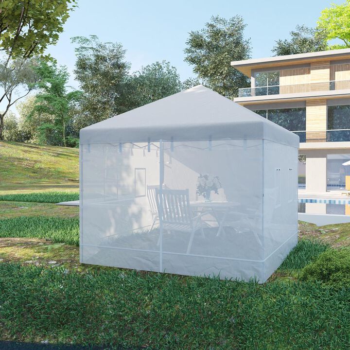 Hivvago Pop Up Canopy Screen Walls Set of 4 with Zipper Door