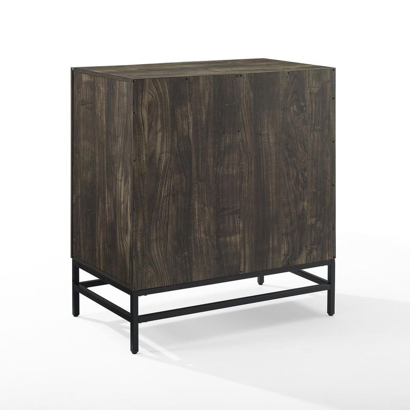 Crosley Furniture Jacobsen Bar Cabinet Brown Ash/Matte Black