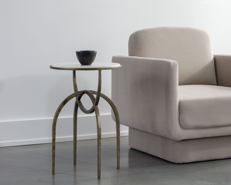 Alicent White Marble End Table