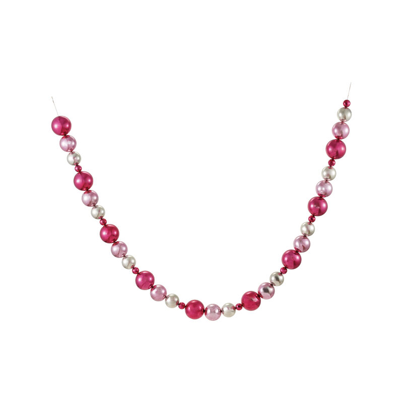 Silver & Pink Ball Garland, Playful Modern Finish image number 0