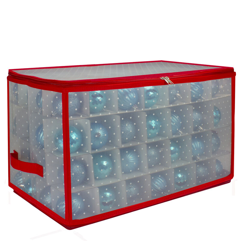20.5" Transparent Zip Up Christmas Storage Box- Holds 112 Ornaments image number 1