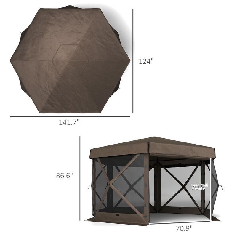 Hivvago Hexagon 12x12 Pop Up Canopy Shelter image number 2