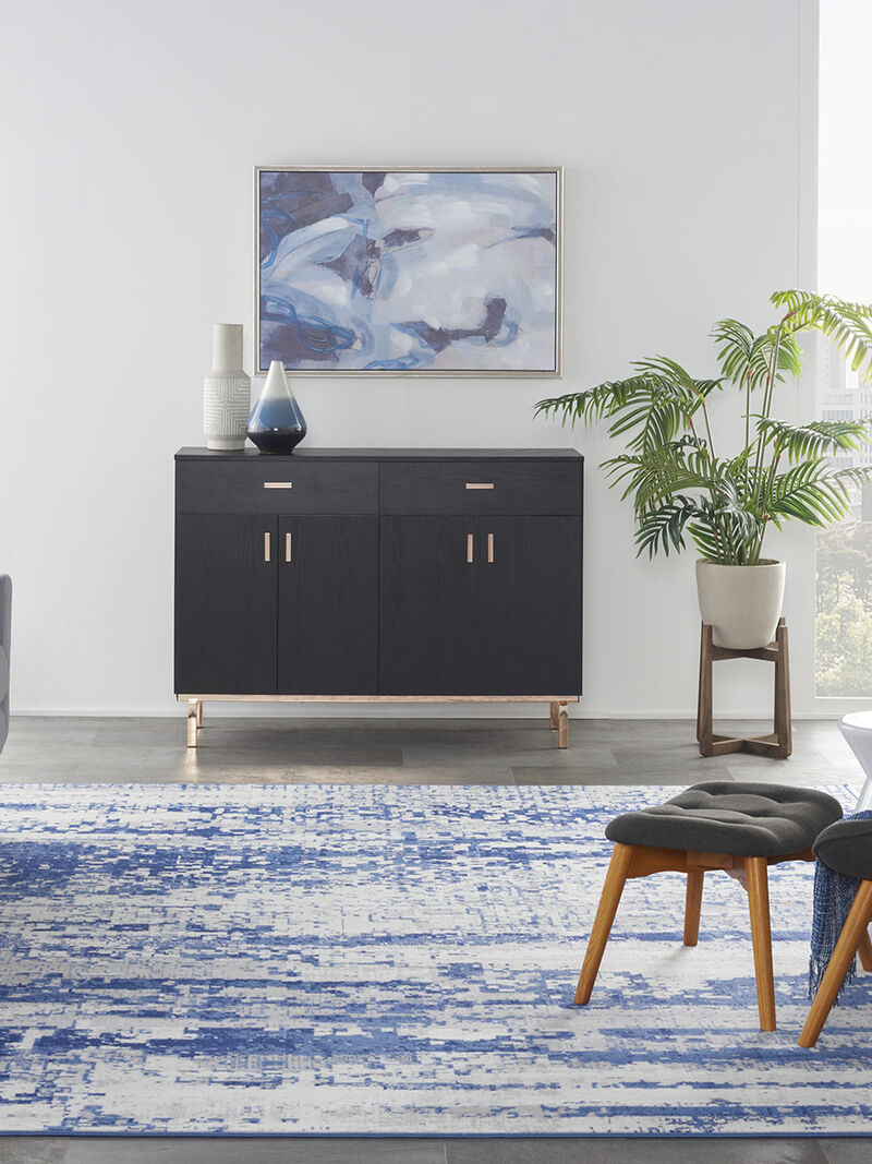 Whimsicle WHS06 Ivory/Navy 8' x Round Rug