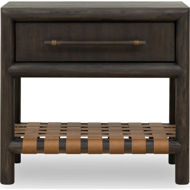 Dorsey One Drawer USB-charging Nightstand in Basalt Grey