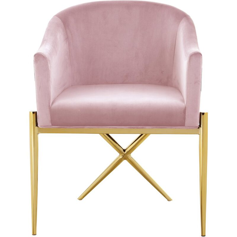 Meridian Furniture Xavier Pink Velvet Dining Chair