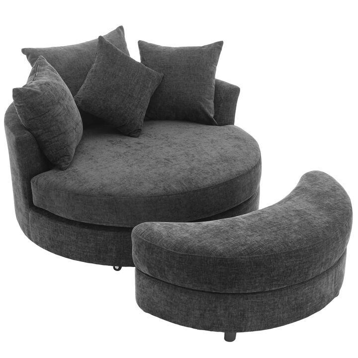 Pislug 360&deg; Swivel Accent Barrel Chair