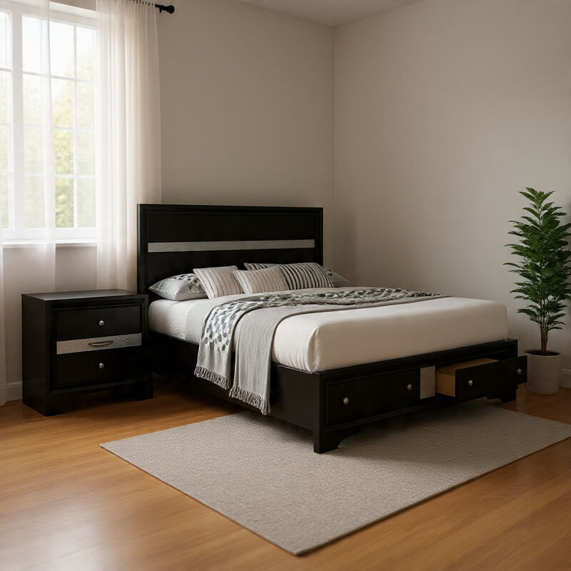 Bedroom Set, Wood, 2 Piece Set with Nightstand image number 8