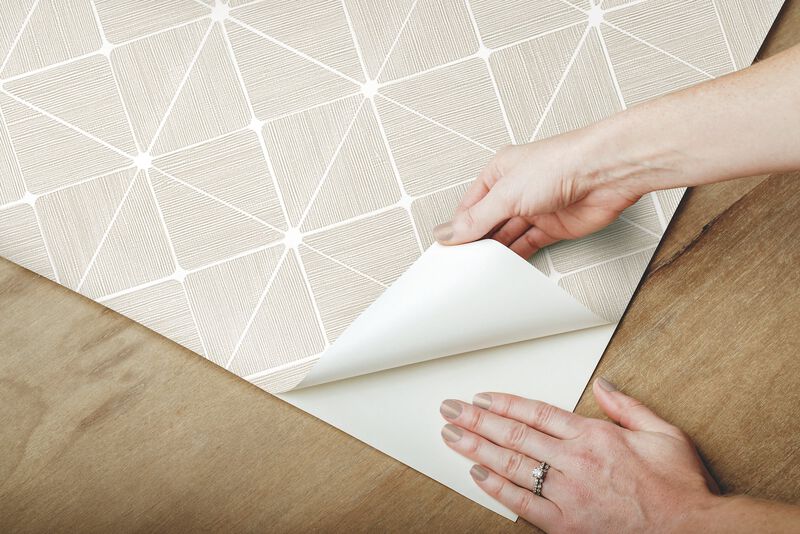 Double Diamonds Off White Peel & Stick Wallpaper (Double Roll) image number 5