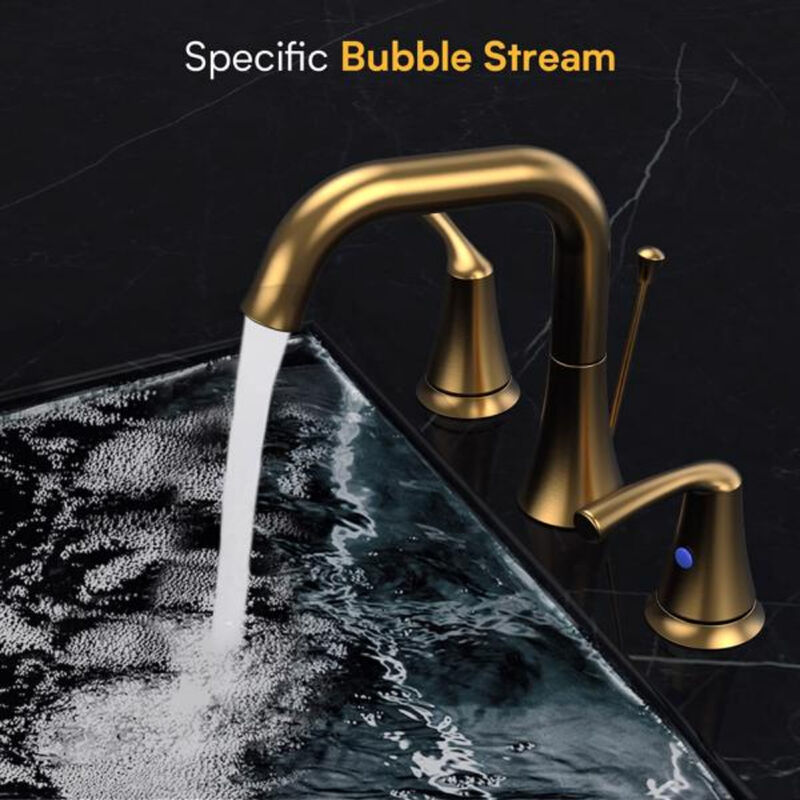 3-Hole Bathroom Sink Faucet Widespread with Pop-Up Drain