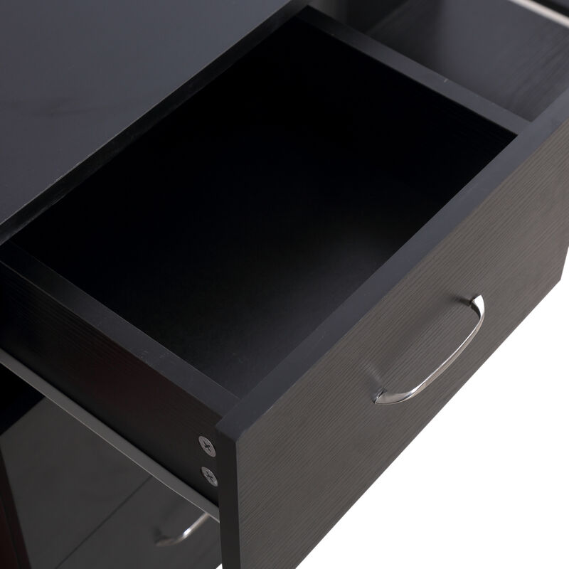 Hivvago 47" Computer Desk with Bookcase and 3 Drawers image number 7