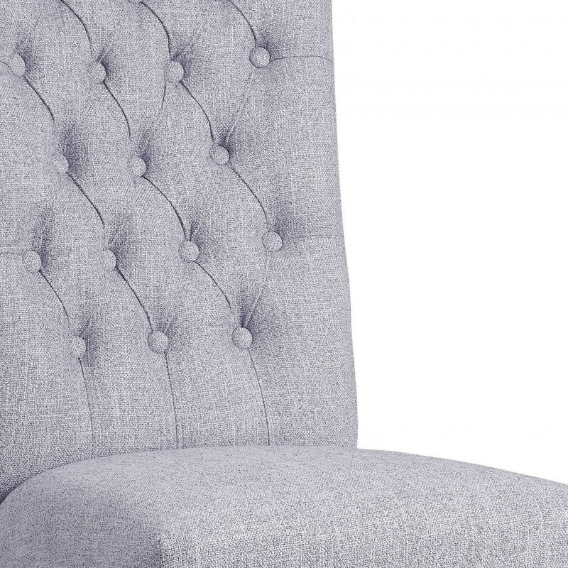 Set of 2 Tufted Upholstered Fabric Dining Side Chairs for Kitchen or Dining Room