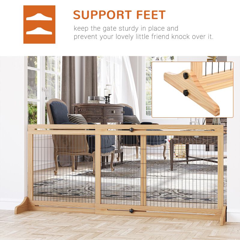Natural Pet Barrier: 72"Wx27.25"H Freestanding Extra Wide Gate image number 4