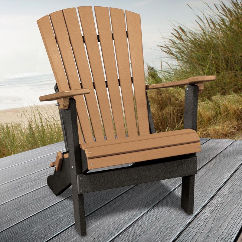 Foldable Adirondack Chair in Cedar and Black