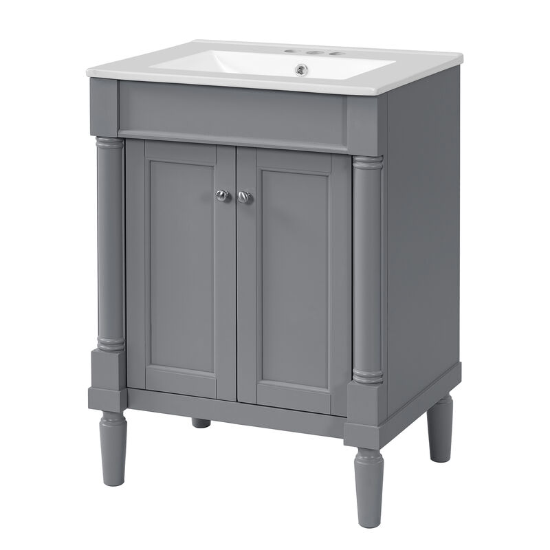 24'' Bathroom Vanity  with Top Sink and Storage Cabinet