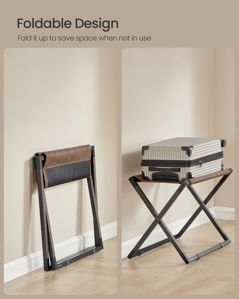 Foldable Suitcase Stand Set of 2 – Space-Saving Luggage Racks with Durable Support Straps