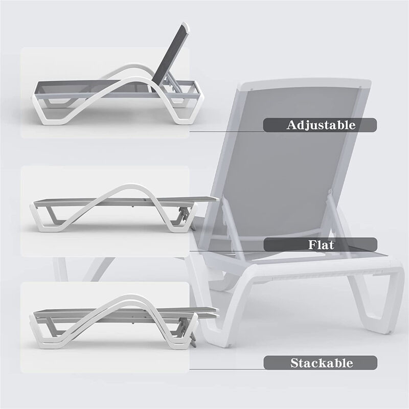 Streamdale Aluminum Adjustable Pool Chaise Lounge Set image number 3