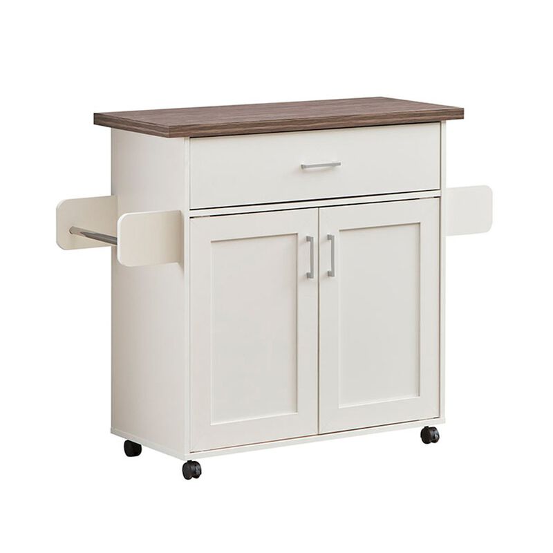Techni Home Deluxe Mobile Kitchen Island Cart with Water Resistant Top
