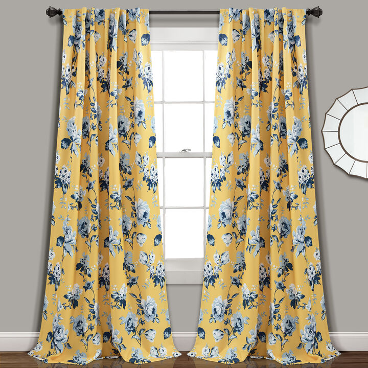 Tania Floral Light Filtering Window Curtain Panels