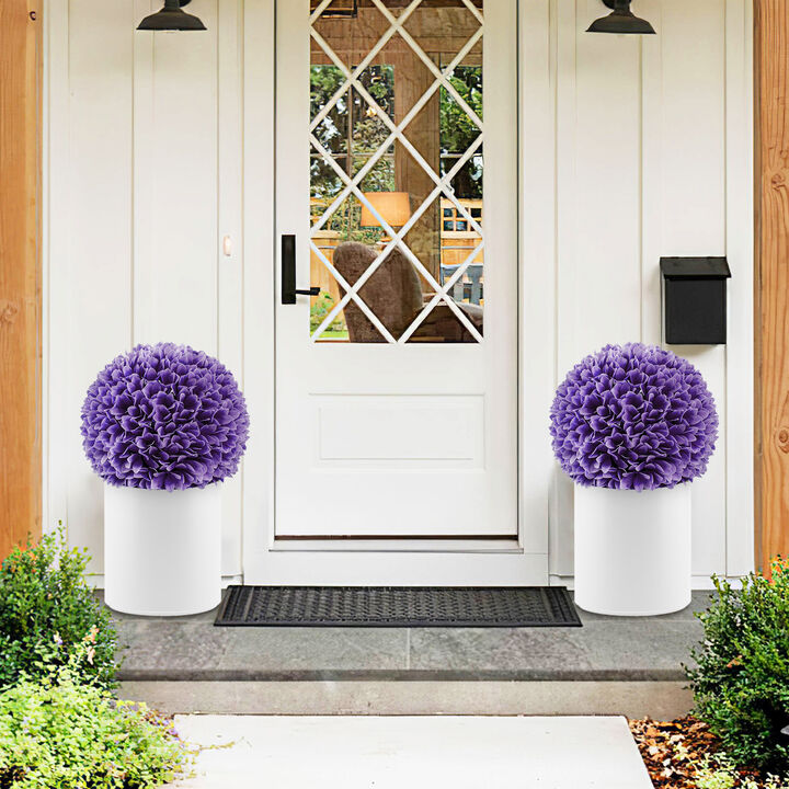 2-Piece Artificial Boxwood Topiary Balls for Faux Plant Decor in Home and Garden