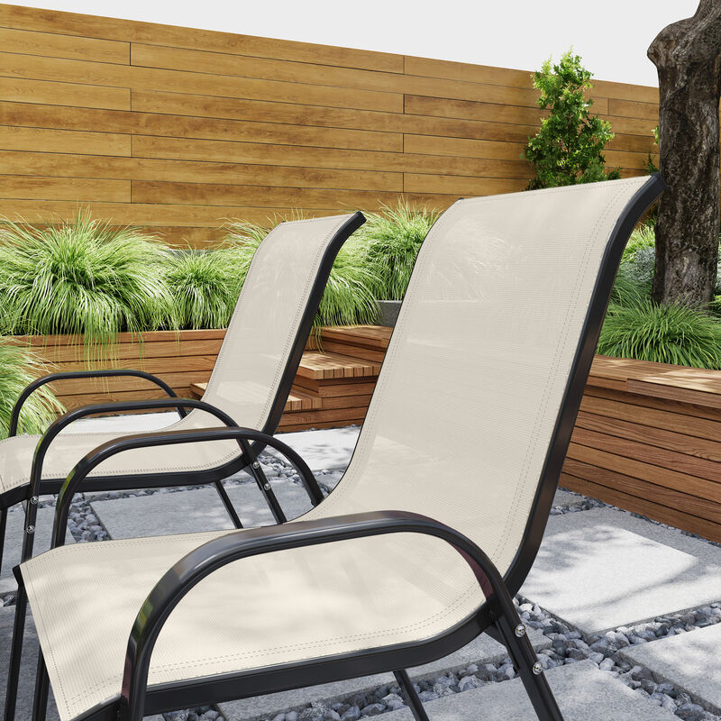 Hivvago 4-Piece Patio Dining Chair Set with High Back image number 6