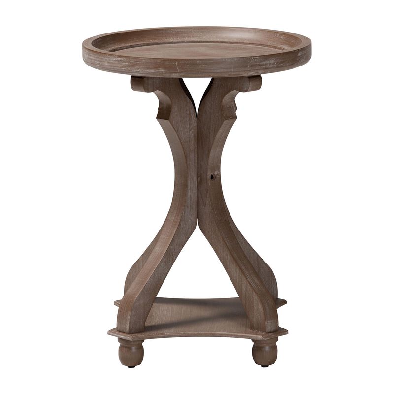 Baxton Studio Westlyn French Country Antique Brown Wood End Table