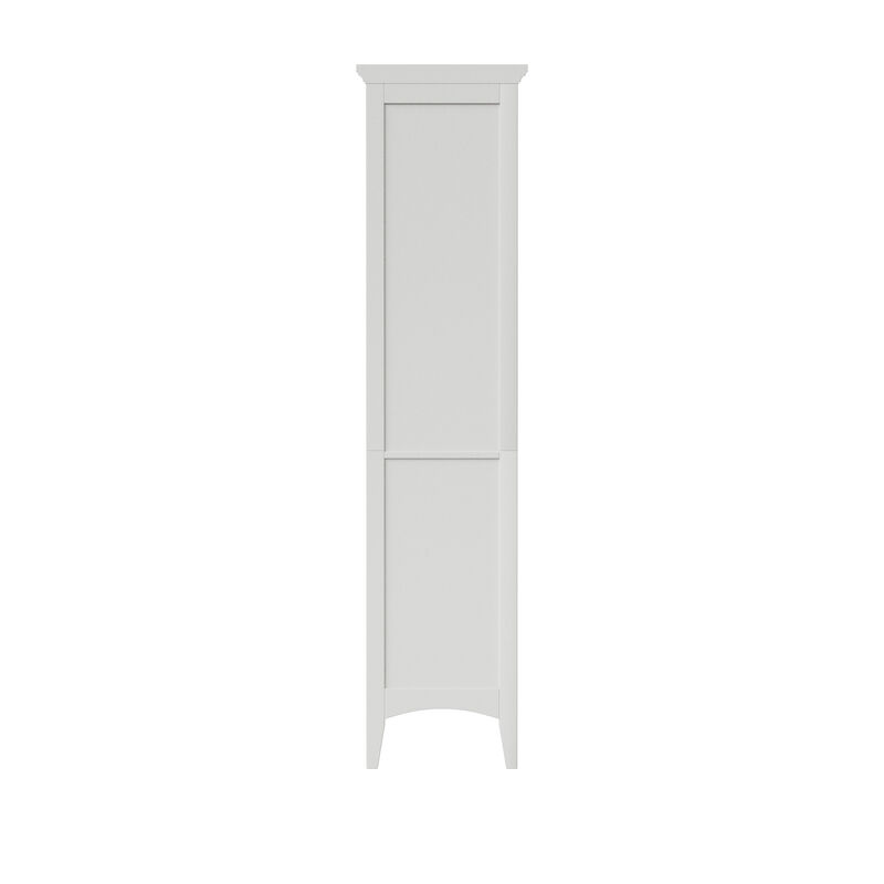 Glancy Freestanding Linen Tower with Two Faux Louvered Doors, White image number 8