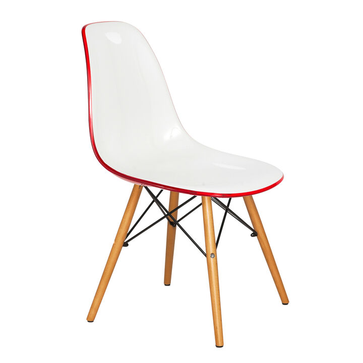 LeisureMod Dover Plastic Molded Dining Side Chair